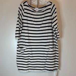 The Nines by HATCH Black and White Striped Dress